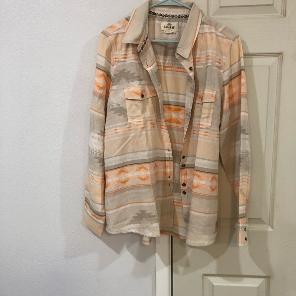 Aztec Print Button Down